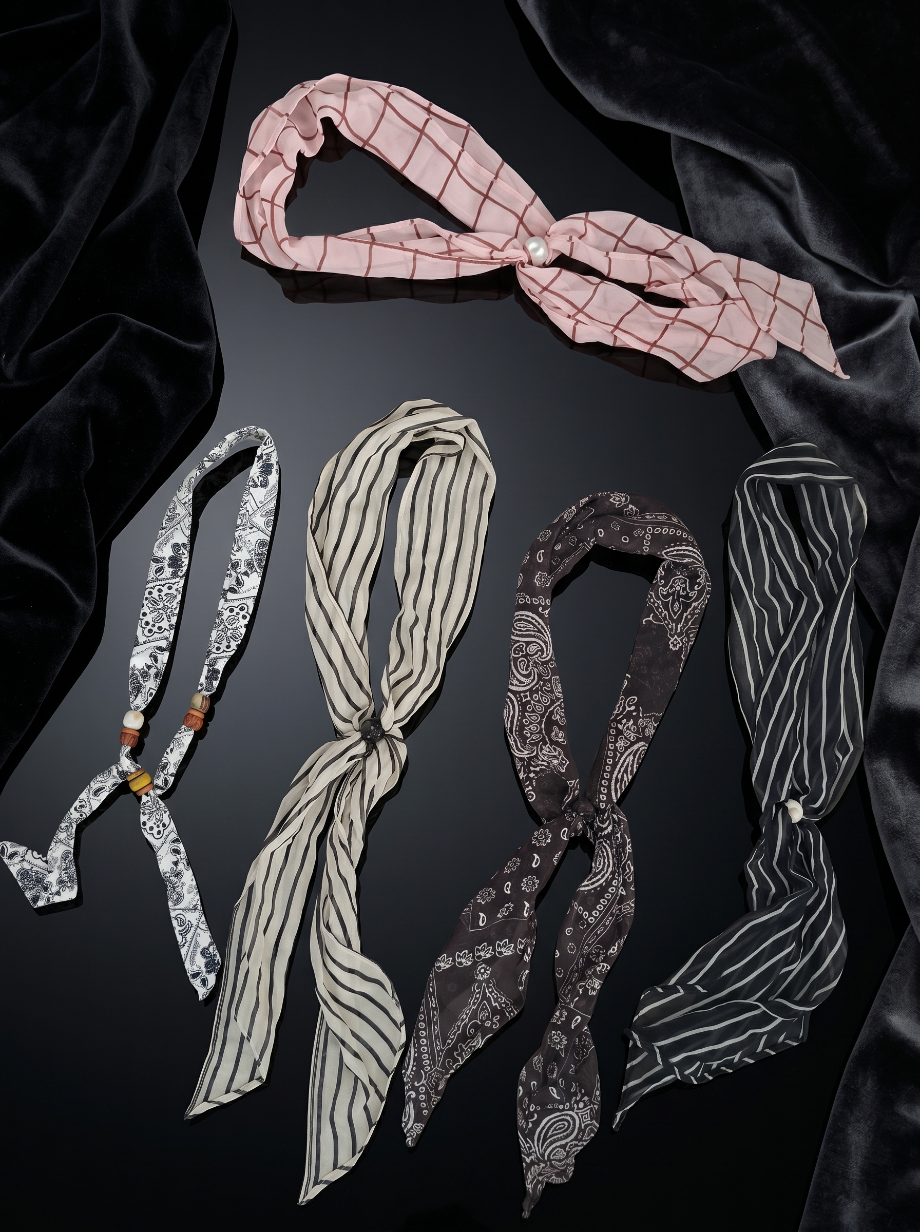 Vintage Printed Hair Scarf Collection