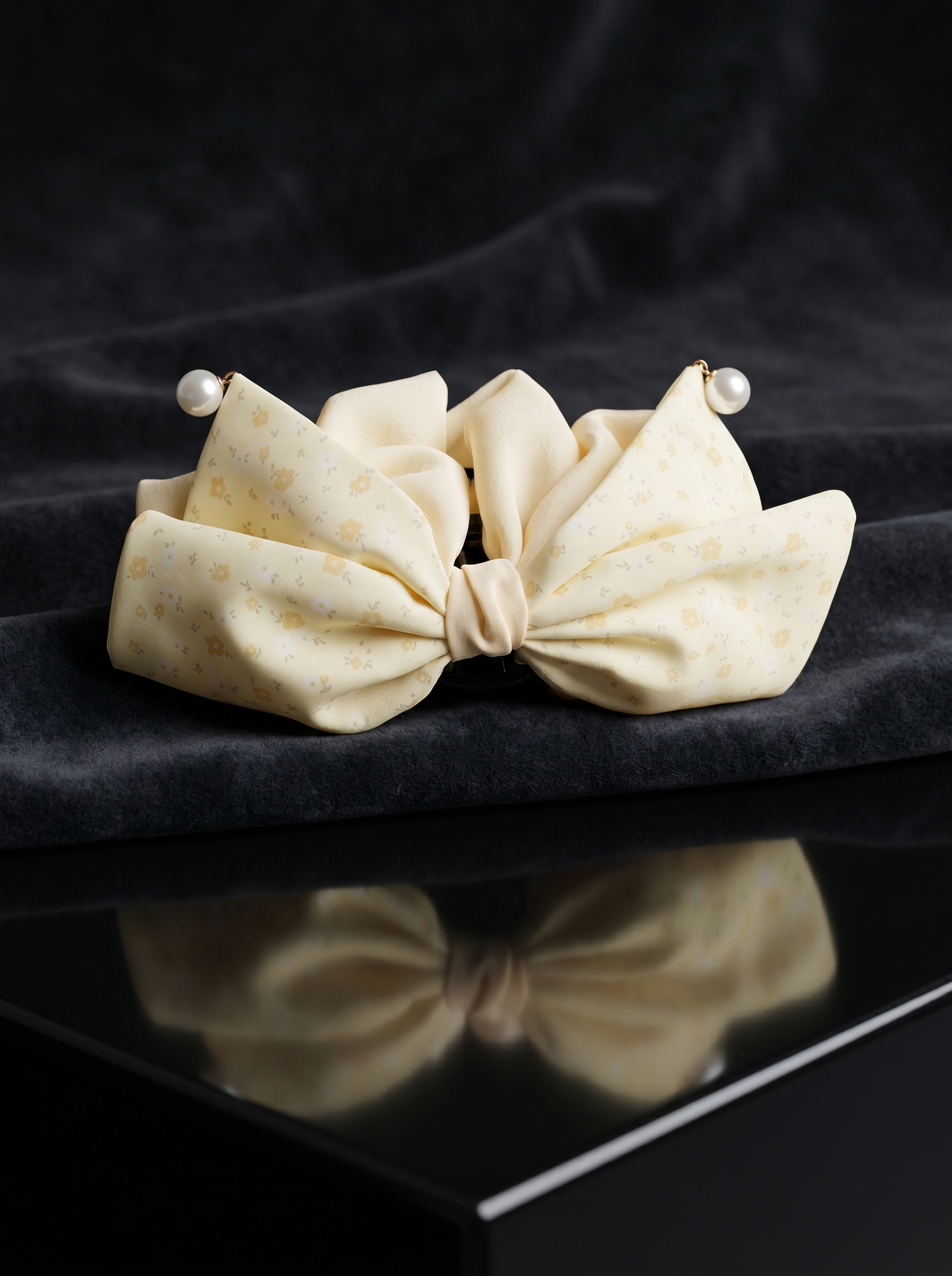 Pearl Blossom Bow Hair Clip