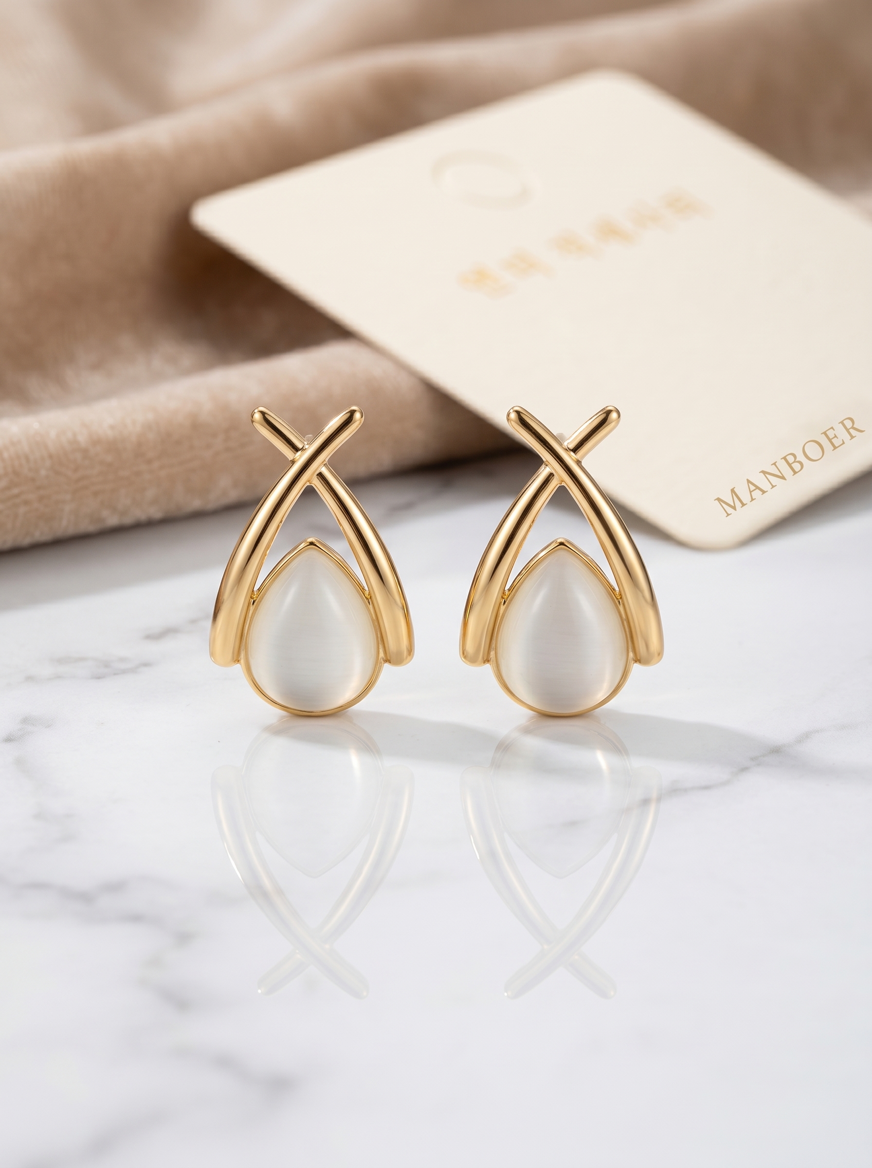 Elegant Pearl Drop Gold Earrings