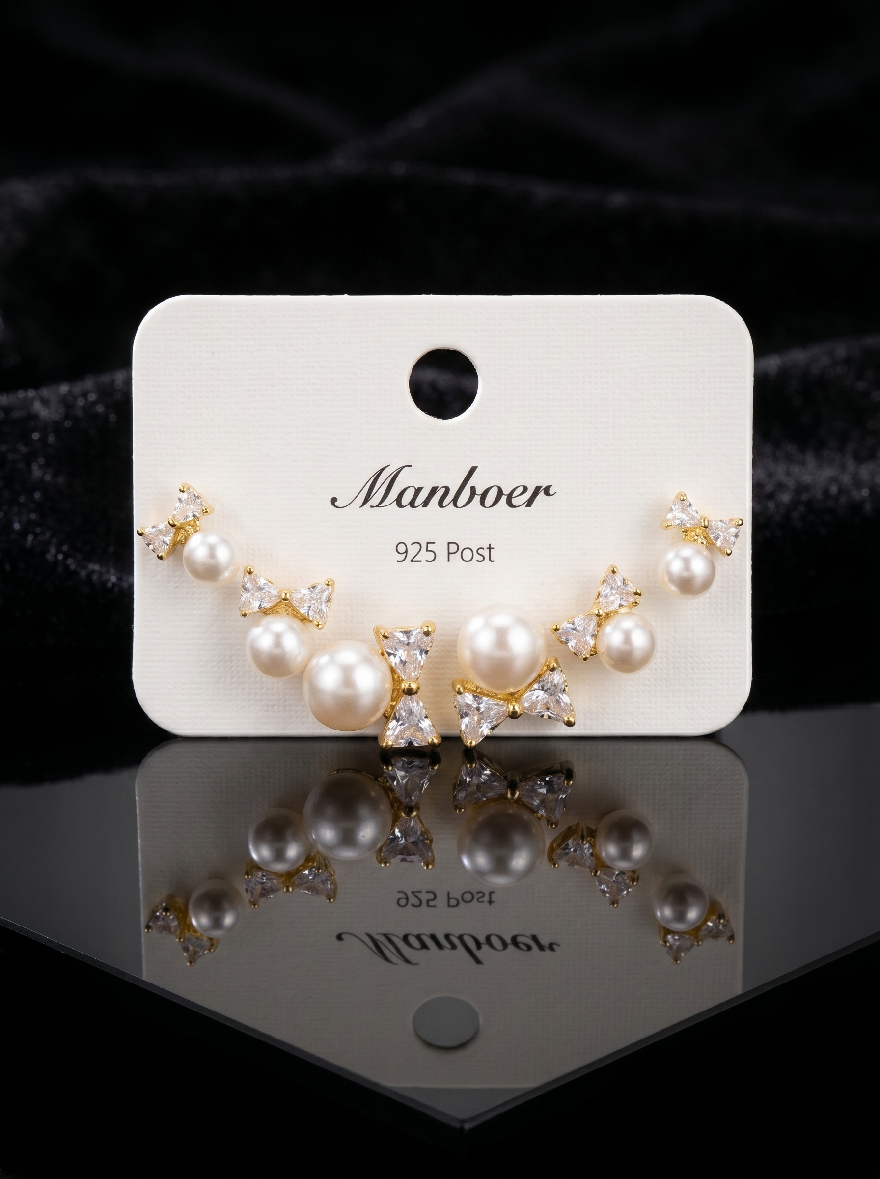 Manboer 925 Post Earrings